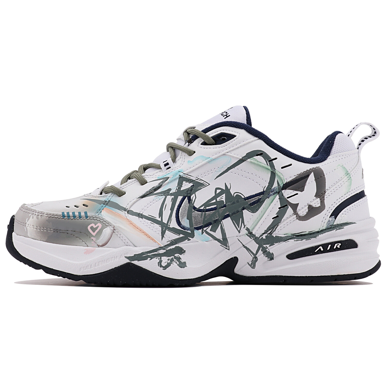 

Кроссовки Nike Air Monarch 4 Chunky Sneakers Unisex Low-top White/green, темно-зеленый