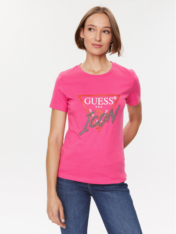 

Футболка стандартного кроя Guess, розовый