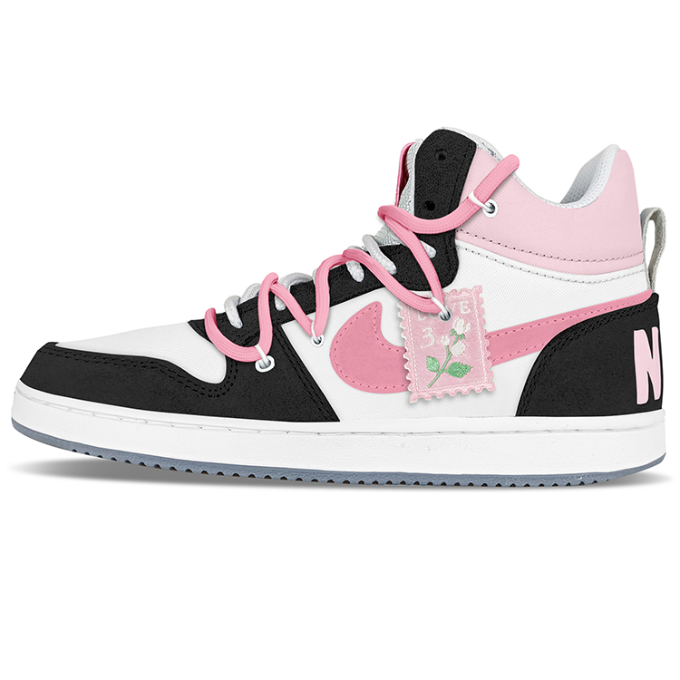 

Кроссовки Nike Court Borough Series Skateboarding Shoes Women's Mid-top Core Black / Cloud White / Team Shock Pink 2, черный