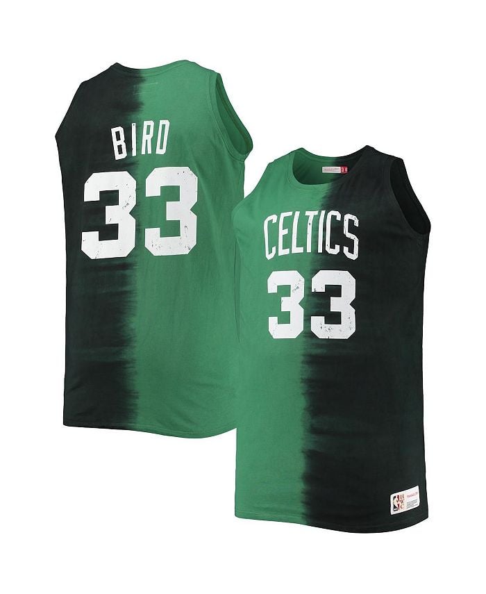 

Мужская майка Larry Bird Black and Kelly Green Boston Celtics Profile Tie-Dye Player Mitchell & Ness, мультиколор