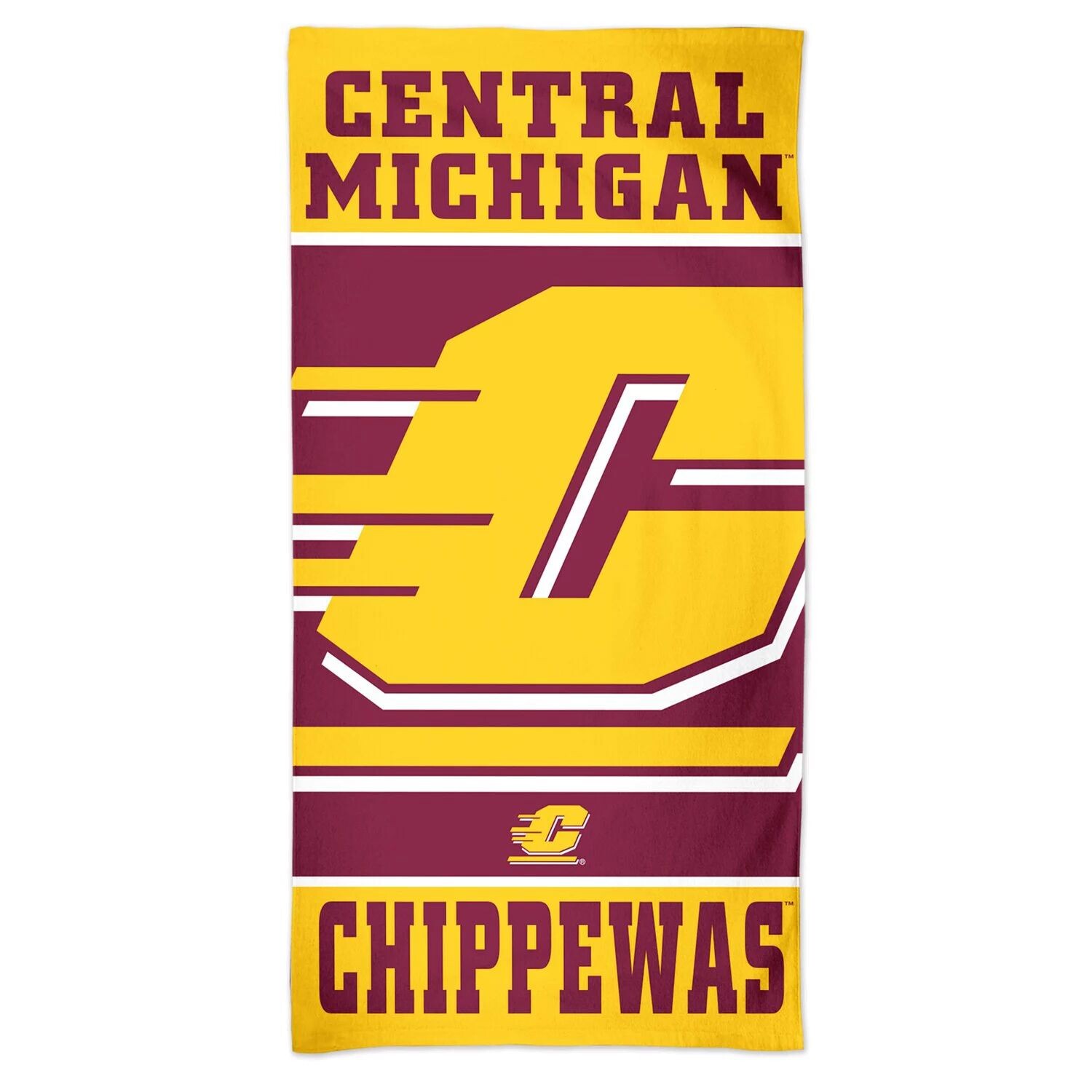 

WinCraft Цент. Пляжное полотенце Spectra размером 30 x 60 дюймов Michigan Chippewas