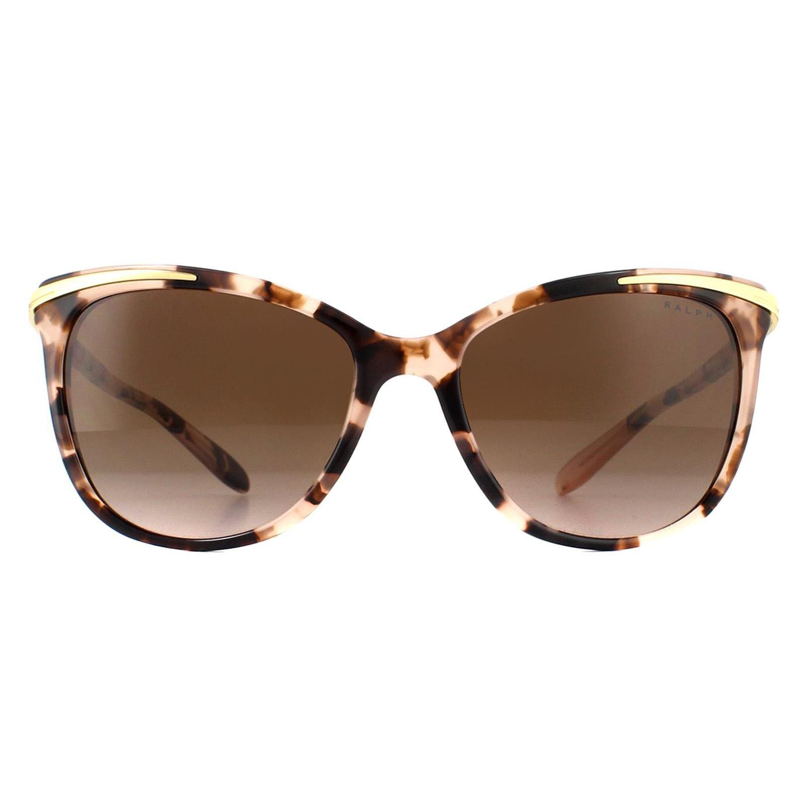 цена Розовые черепаховые темно-коричневые солнцезащитные очки «кошачий глаз» с градиентом Ralph by Ralph Lauren, коричневый