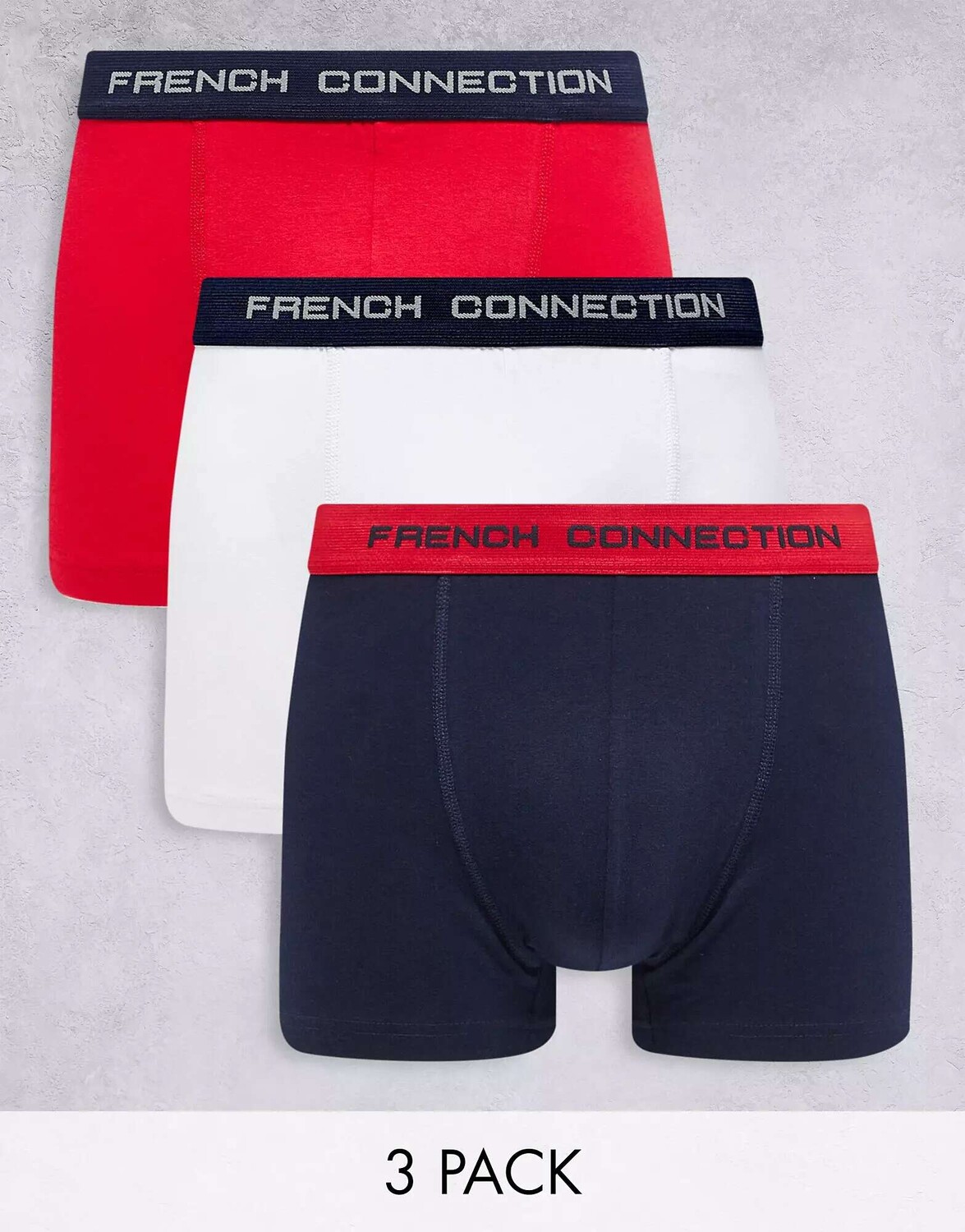 

Три пары боксеров French Connection в красно-белом и темно-синем цветах