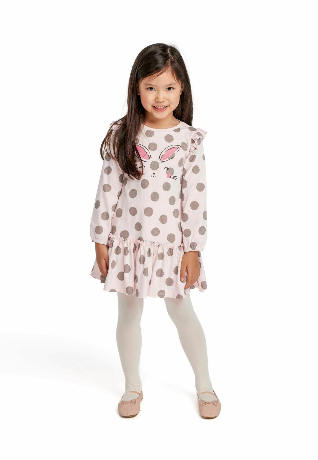 

Платье из джерси Frill Standard MINOTI, цвет pink beige