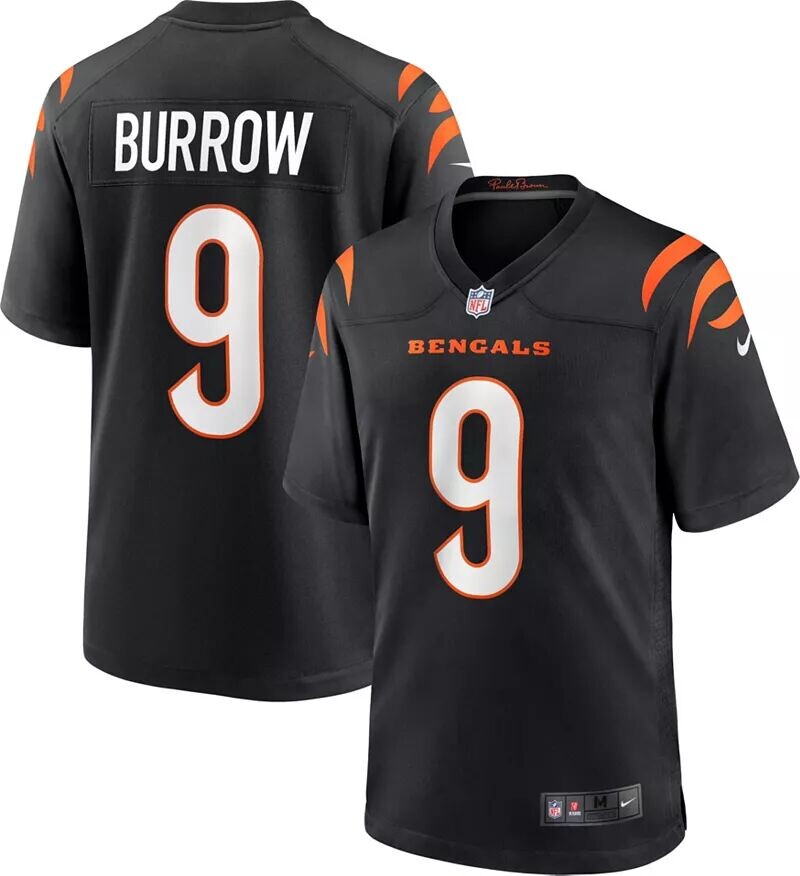 

Мужская черная игровая майка Nike Cincinnati Bengals Joe Burrow #9