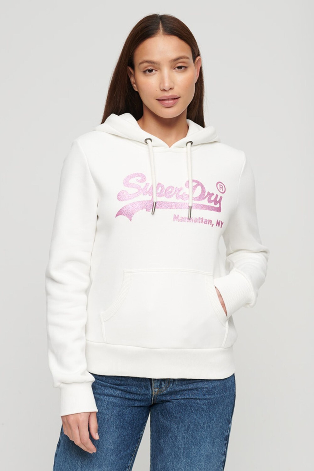 

Худи с винтажным логотипом Superdry, белый