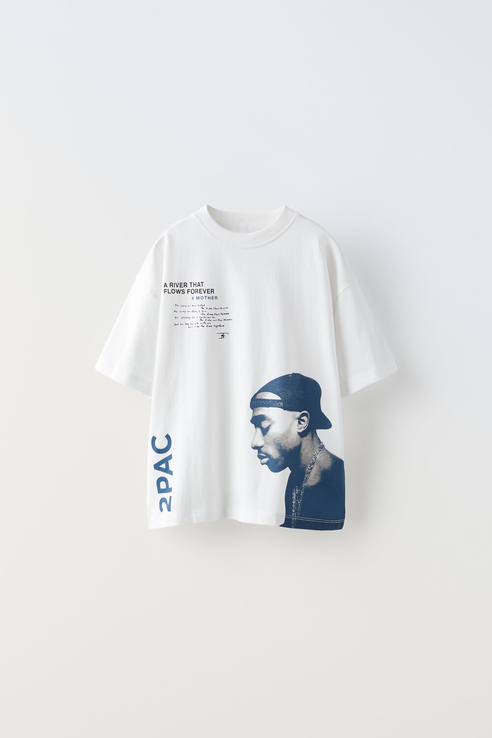 

2pac футболка Zara, устричный белый