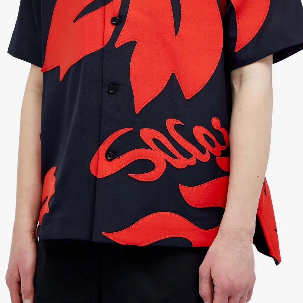 

Sacai Рубашка для отпуска с цветочной вышивкой, мультиколор