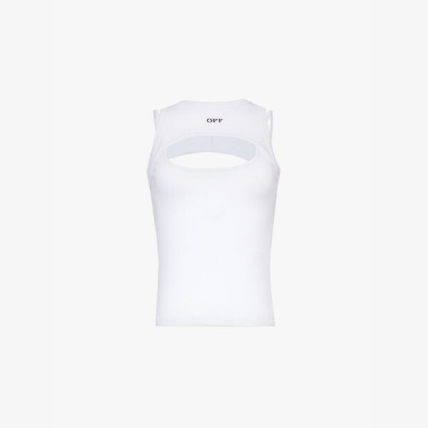 

Топ из хлопкового джерси с вышитым фирменным принтом Off-White C/O Virgil Abloh, черный