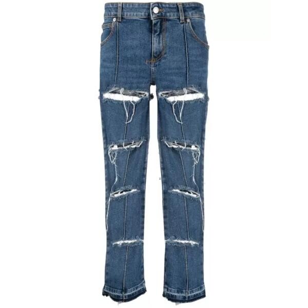 

Джинсы slashed denim pants Alexander Mcqueen, синий