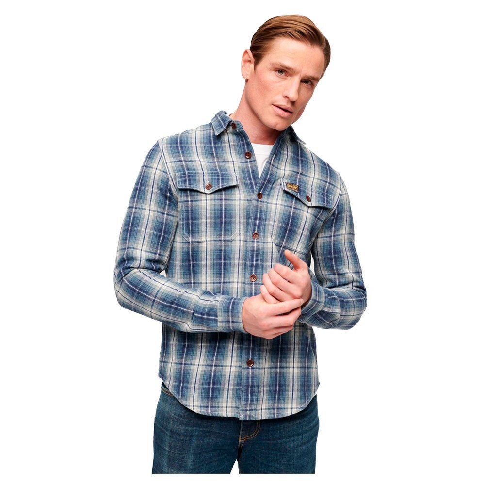 

Рубашка Superdry Cotton Worker Check, синий