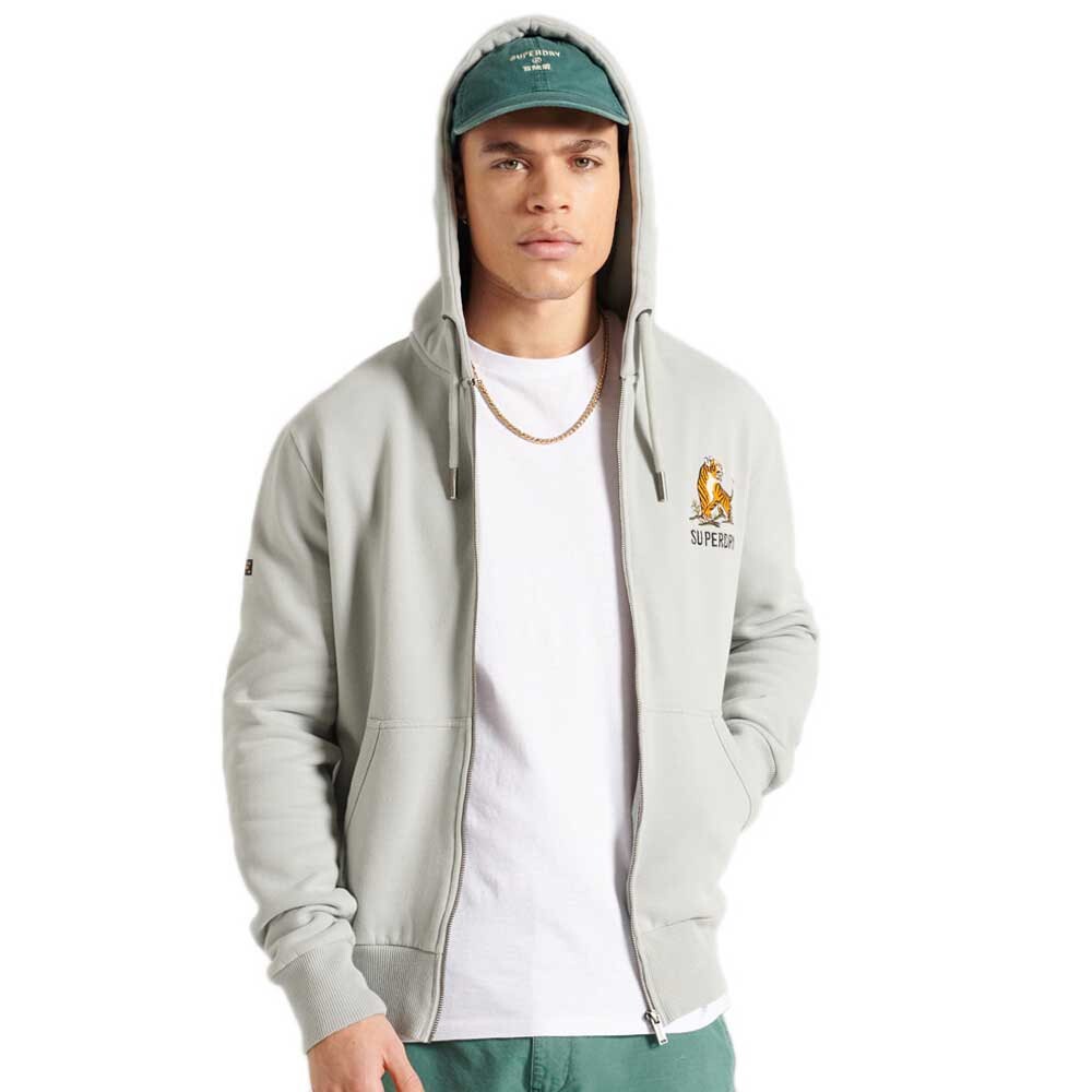 

Толстовка Superdry Military Non Brand Full Zip, серый