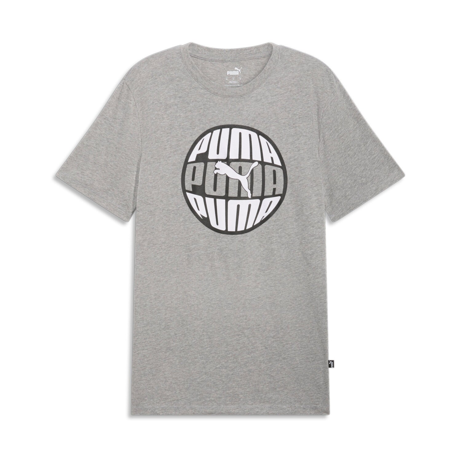 

Мужская футболка с круглым логотипом PUMA, цвет Medium Gray Heather