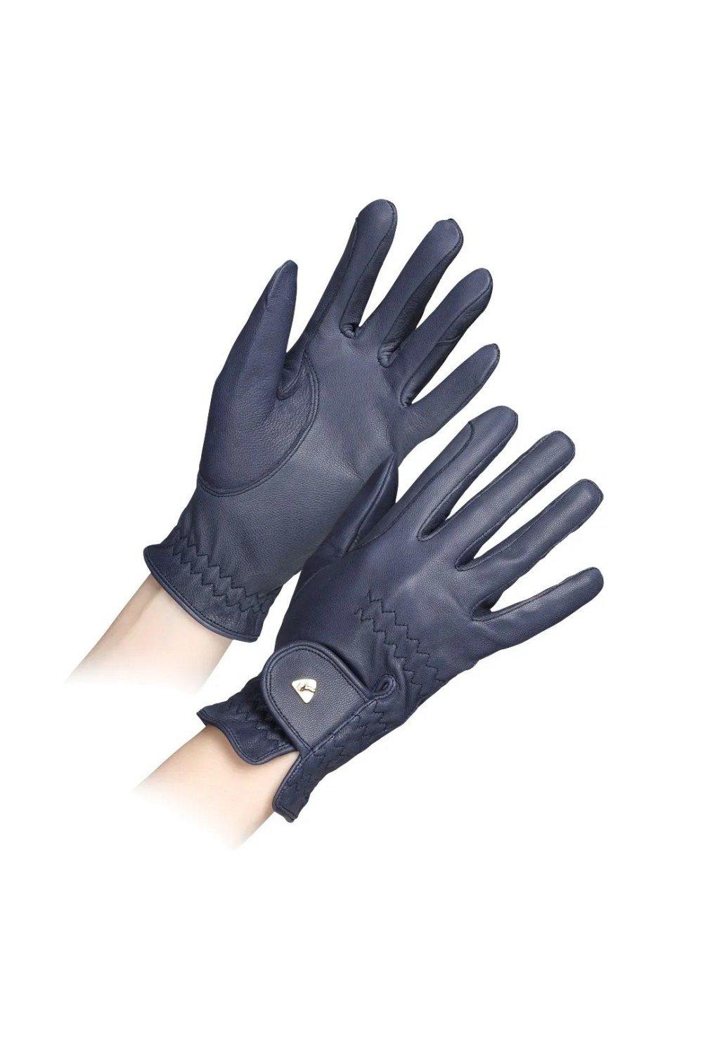 цена Кожаные перчатки для верховой езды Aubrion, темно-синий