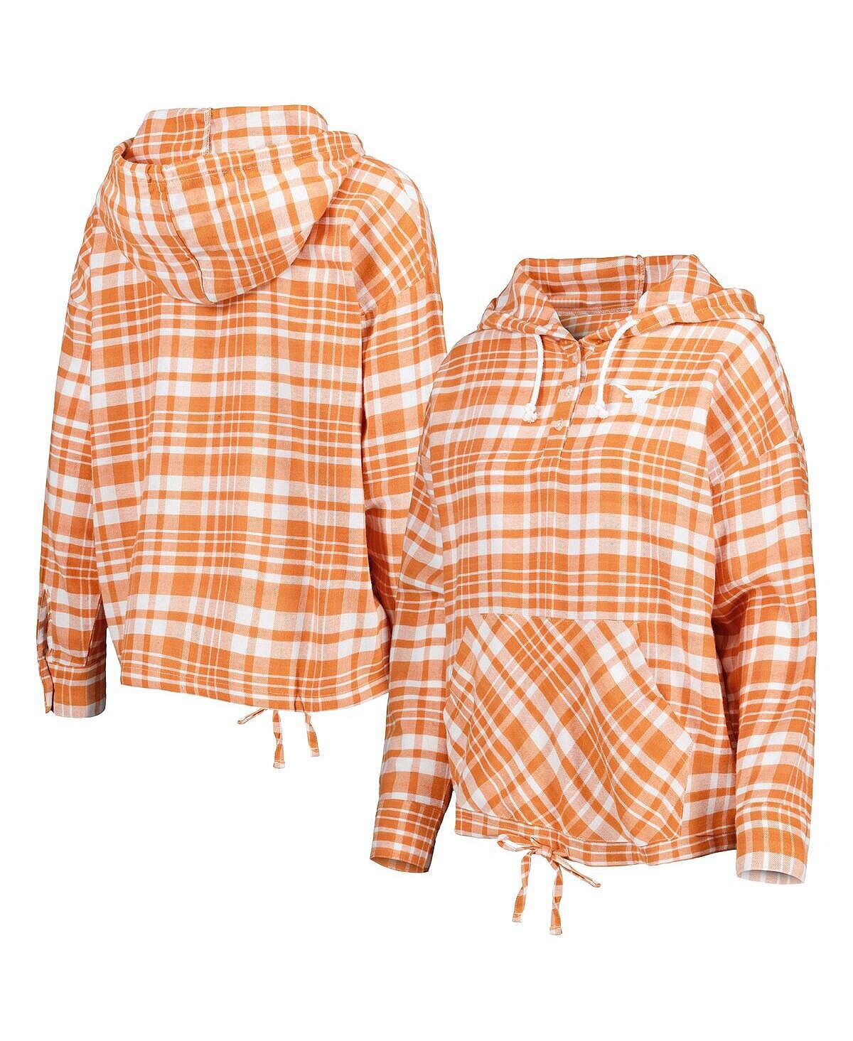 

Женский клетчатый пуловер с капюшоном Texas Longhorns Texas Orange Concepts Sport