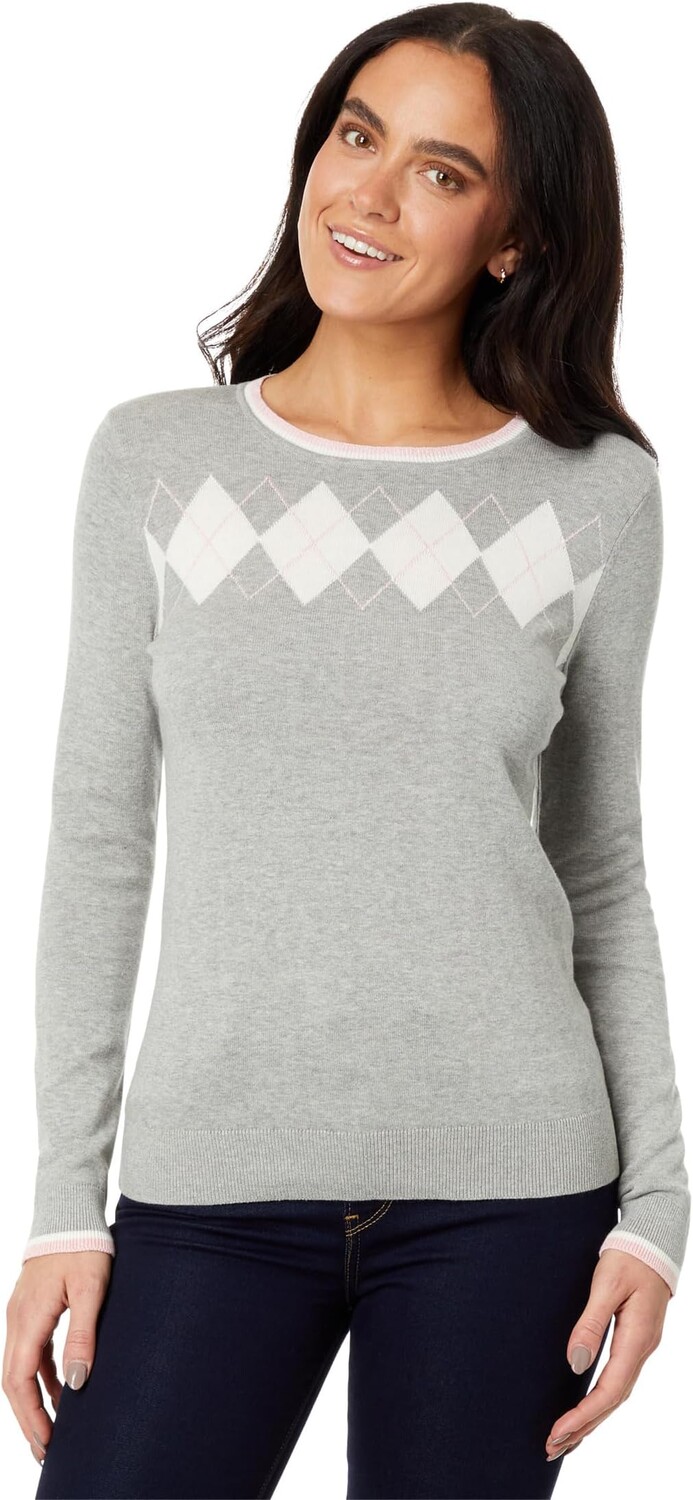 

Свитер с круглым вырезом и узором Argyle Tommy Hilfiger, цвет Medium Heather Grey Multi