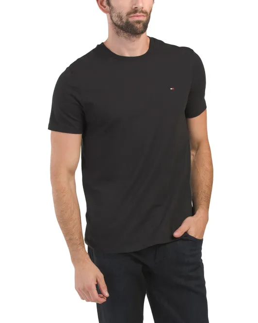 

Эластичная футболка с короткими рукавами и круглым вырезом Tommy Hilfiger, цвет Dark Sable