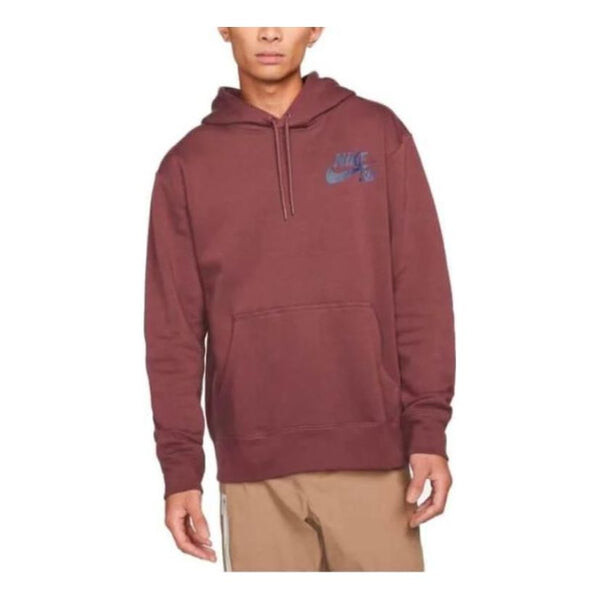 

Толстовка Nike SB Icon Pullover Hoodie 'Dark Wine', цвет dark wine/midnight navy