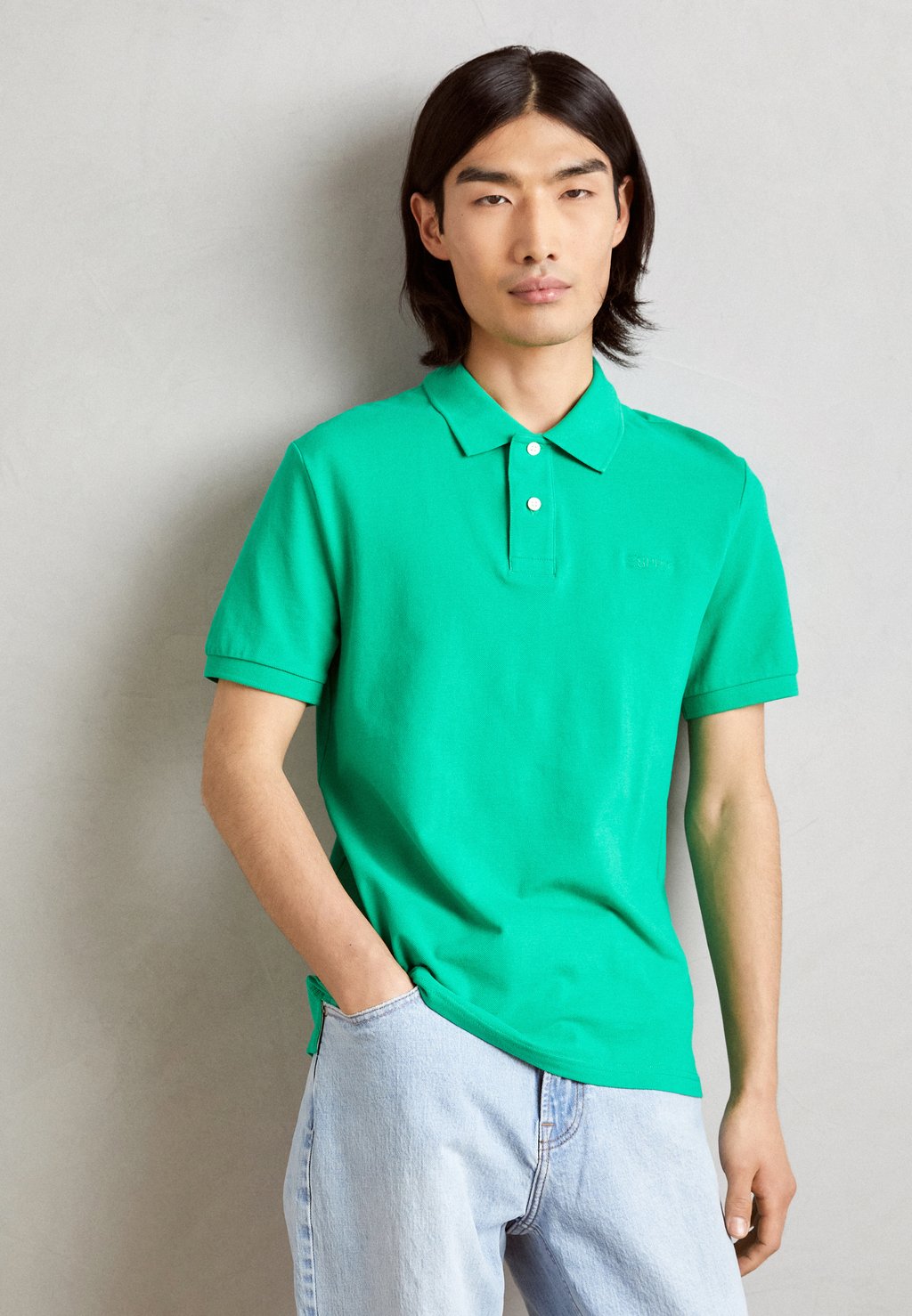 Рубашка-поло SOLID Esprit, цвет green