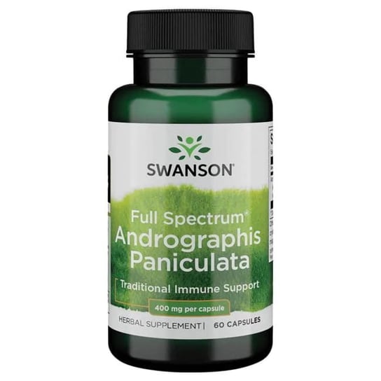 Swanson, Full Spectrum Andrographis Paniculata 400 мг 60 капсул swanson full spectrum oregon grape 400 мг 60 капсул