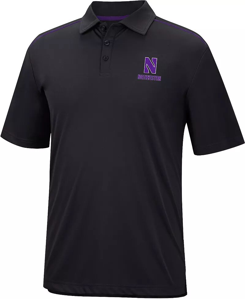 Colosseum Мужская черная футболка-поло Northwestern Wildcats
