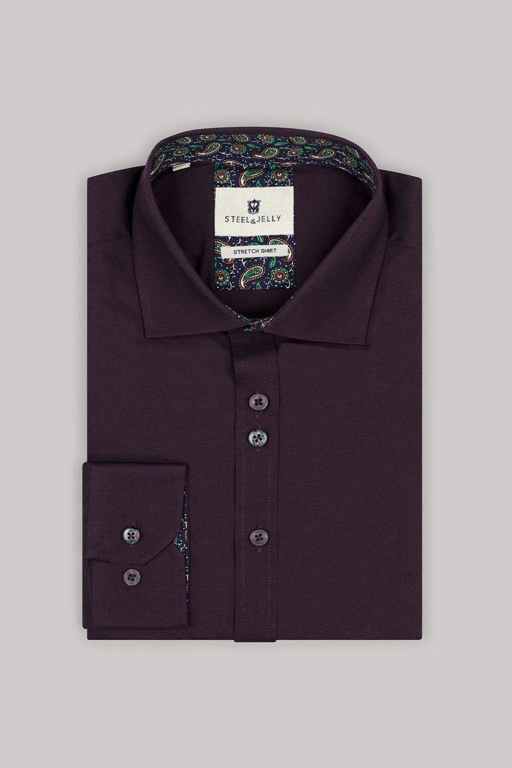 

Рубашка Slim Fit с длинными рукавами и двойной пуговицей Steel & Jelly, фиолетовый