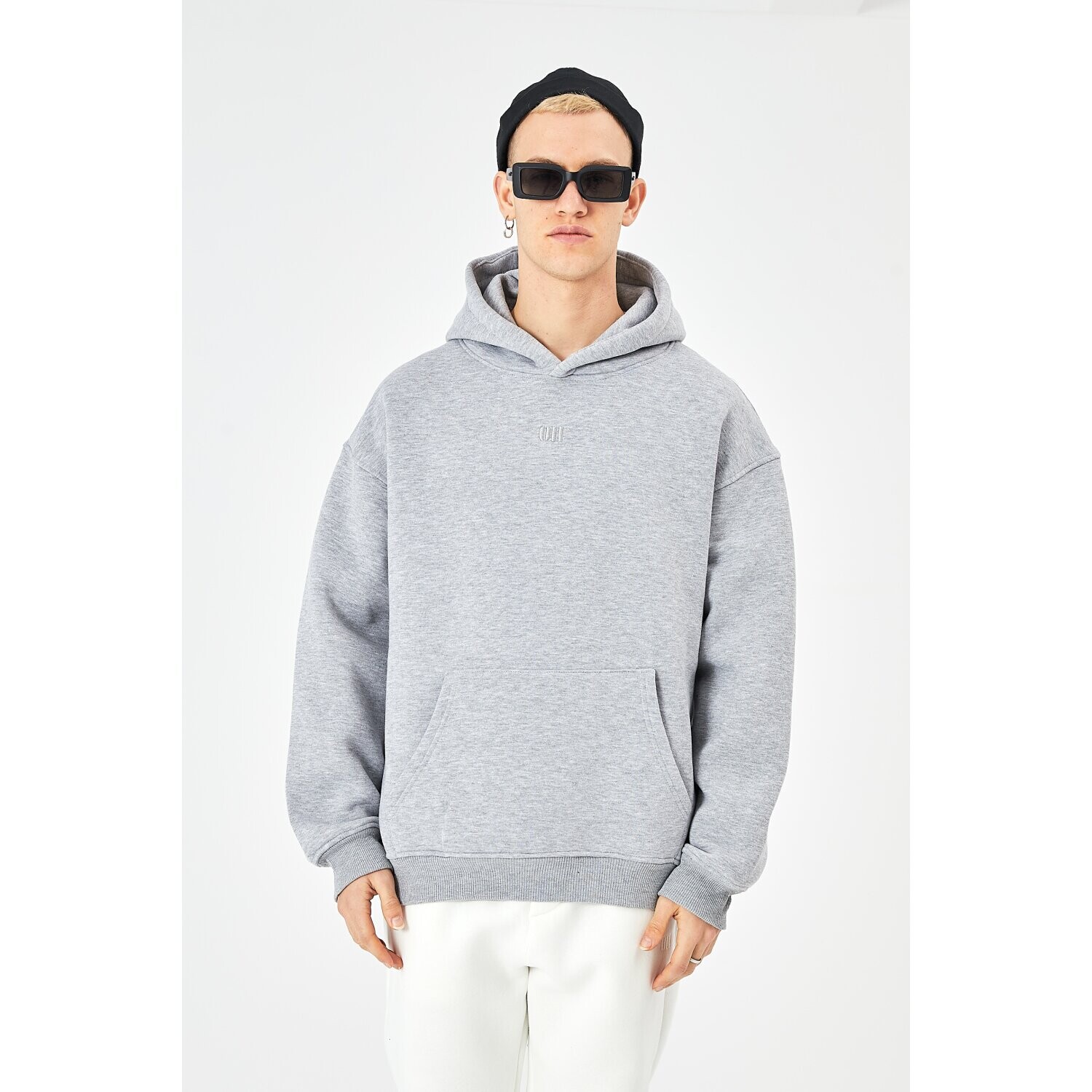 

Толстовка Megaman Hoodie Oversize, серый меланж