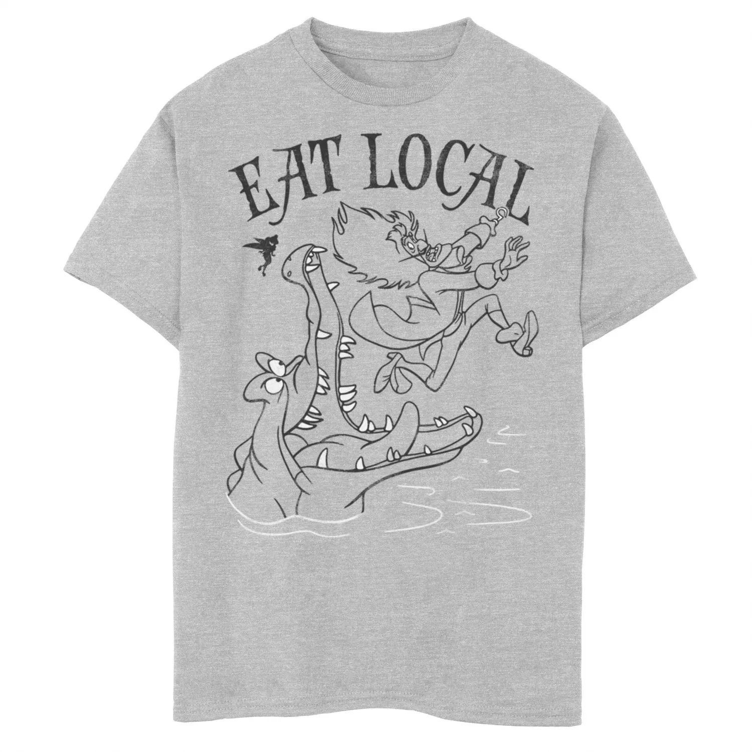 Мальчики 8–20 лет с изображением Питера Пэна Диснея едят футболку с местным рисунком Licensed Character