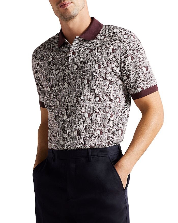 

Вязаная жаккардовая рубашка поло с коротким рукавом Coreo Ted Baker