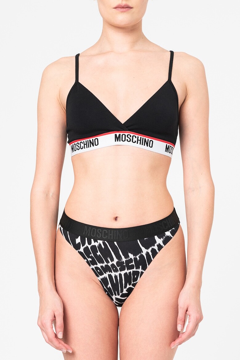 

Треугольный бюстгальтер с логотипом Moschino, черный