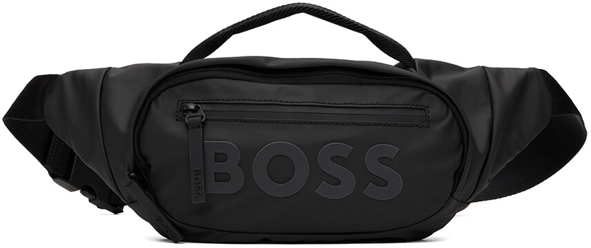 

Черная поясная сумка с большим логотипом BOSS