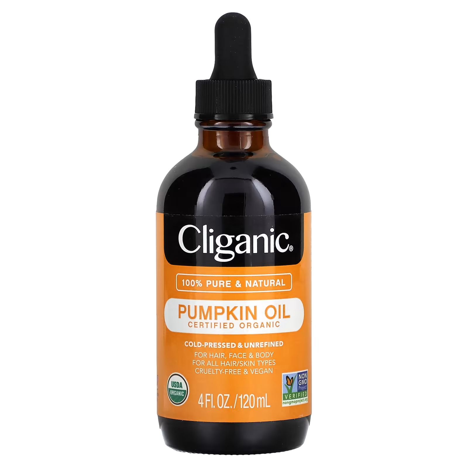 Органическое тыквенное масло Cliganic, 120 мл 100% чистое масло cliganic с витамином е 30 мл