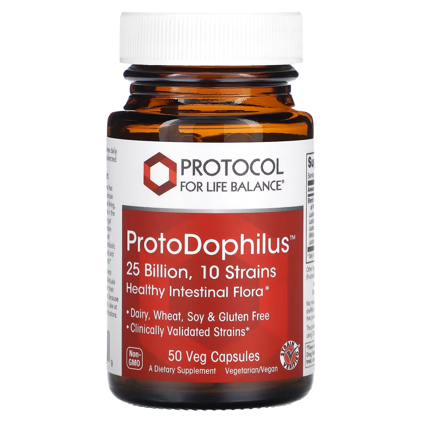 Пищевая добавка Protocol for Life Balance ProtoDophilus, 50 растительных капсул protocol for life balance protodophilus 25 млрд 50 растительных капсул