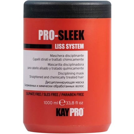 Kepro Pro-Sleek Liss System дисциплинирующая маска для выпрямленных и химически обработанных волос 1000мл, Kay Pro