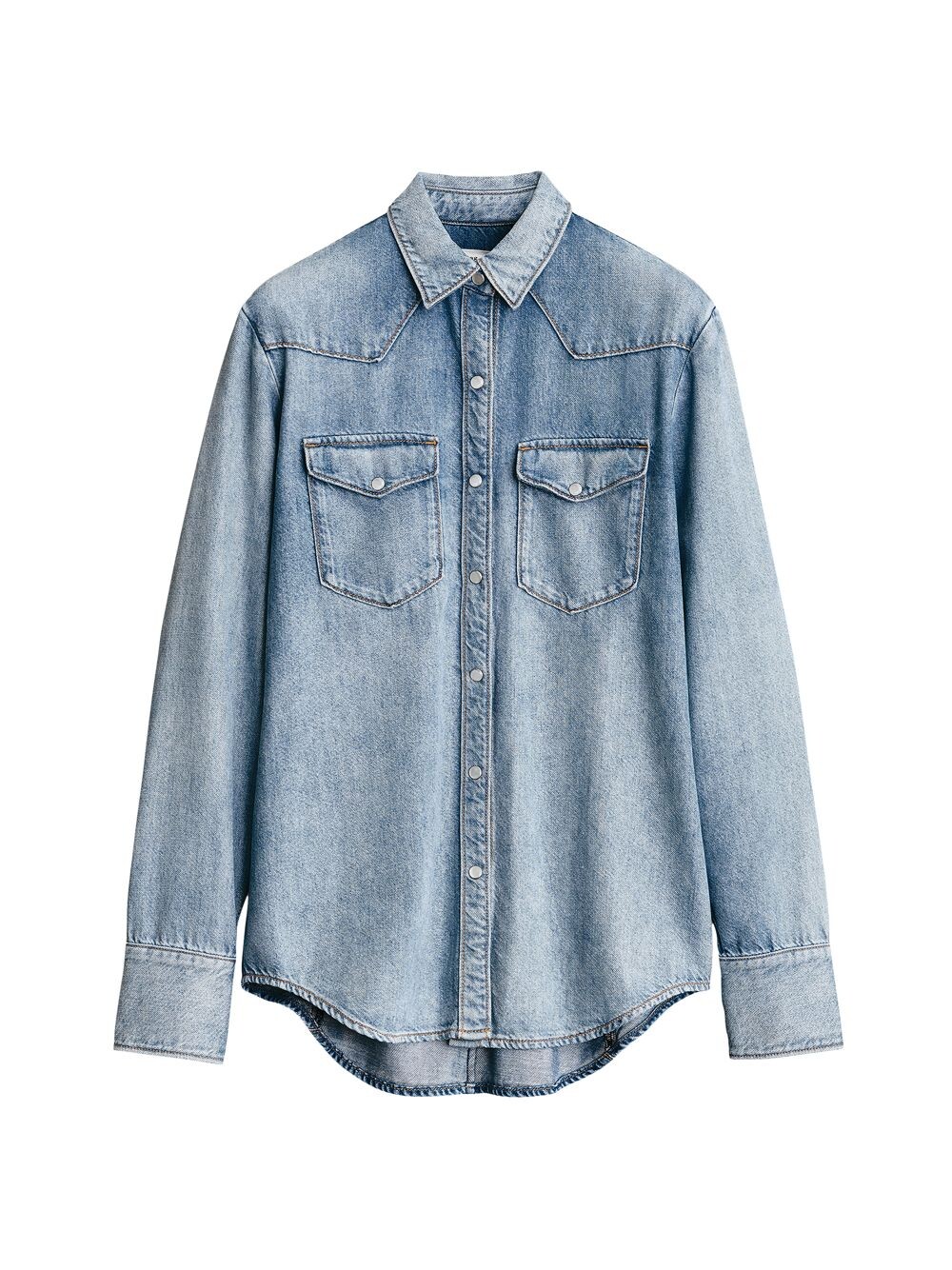 

Джинсовая рубашка Wyatt с пуговицами спереди rag & bone, синий