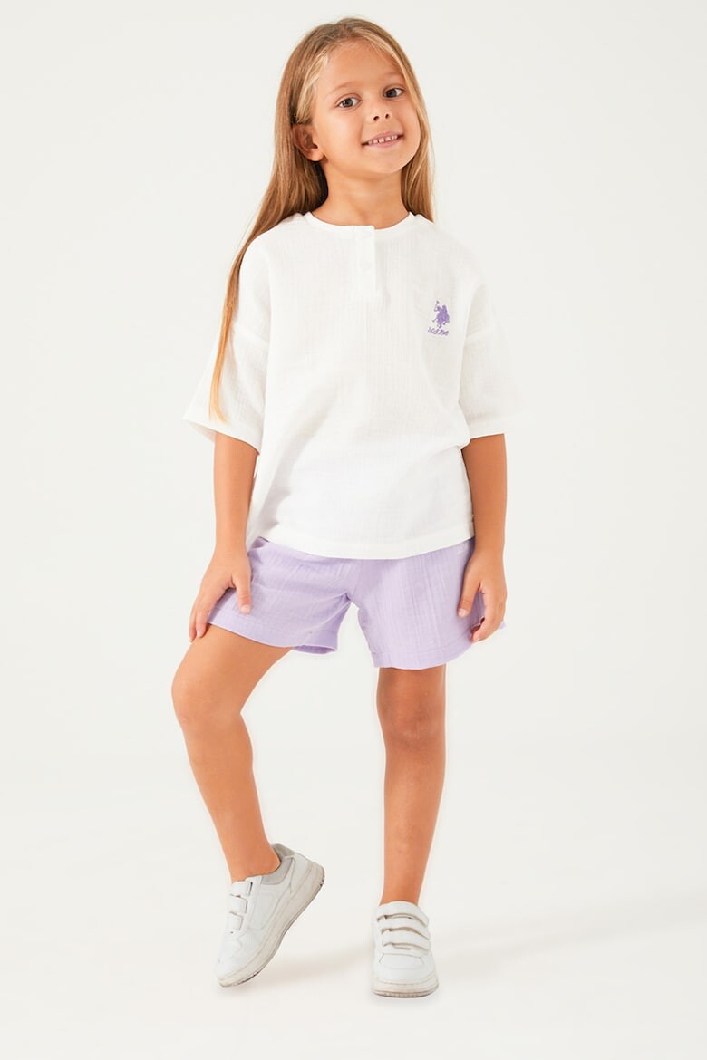 

Хлопковая футболка и шорты U S Polo Assn , фиолетовый