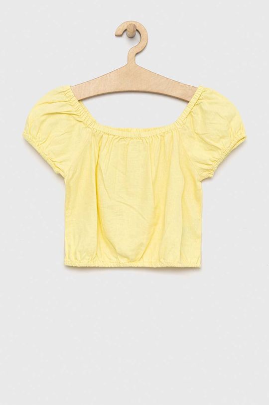 Детская льняная блузка Gap, желтый