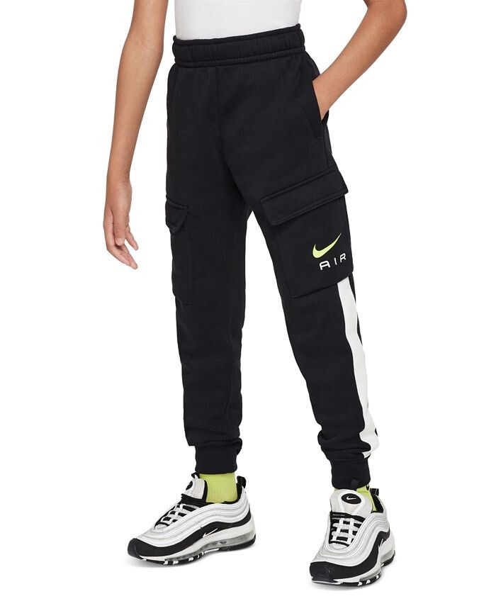 

Флисовые джоггеры-карго Big Kids Air стандартной посадки Nike, черный