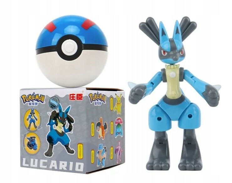 

Фигурка покемона LUCARIO Pokemon Pokeball BOX Складная фигурка покемона bez marki