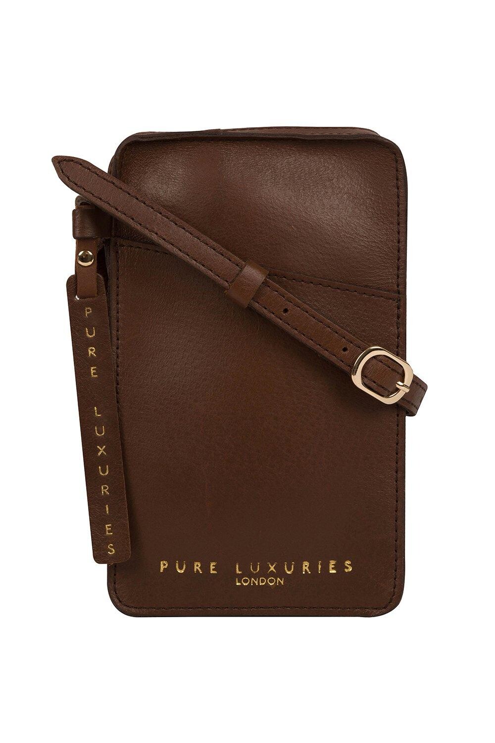 

Сумка для телефона из кожи растительного дубления Cambourne Pure Luxuries London, коричневый