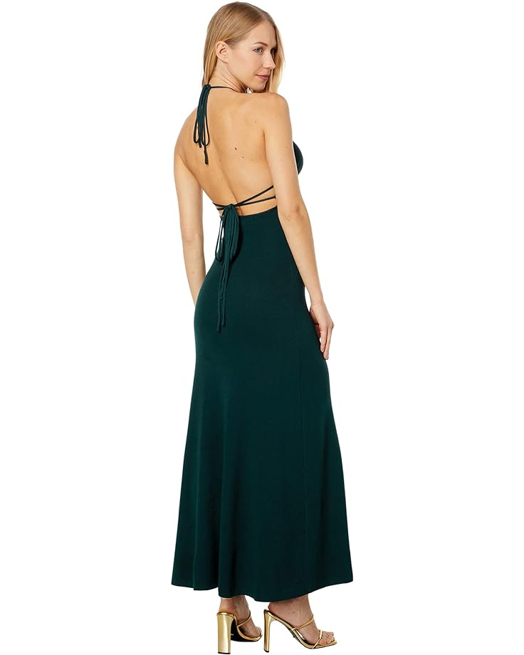 Платье MOON RIVER Strap Halter Backless Midi Dress, зеленый