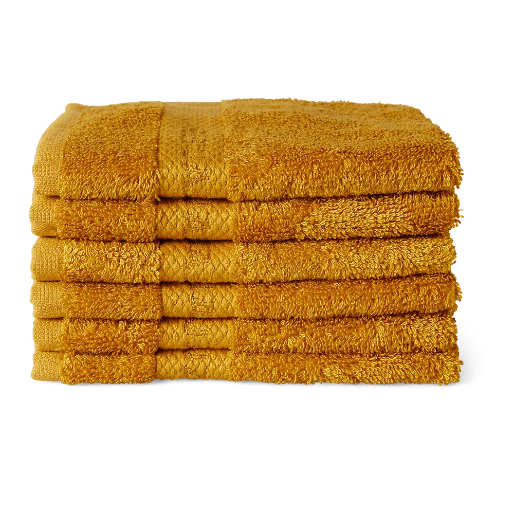 

Полотенце для гостей из хлопка 30x30 см, 6 шт. HOUSE OF RITUALS, окра желтая