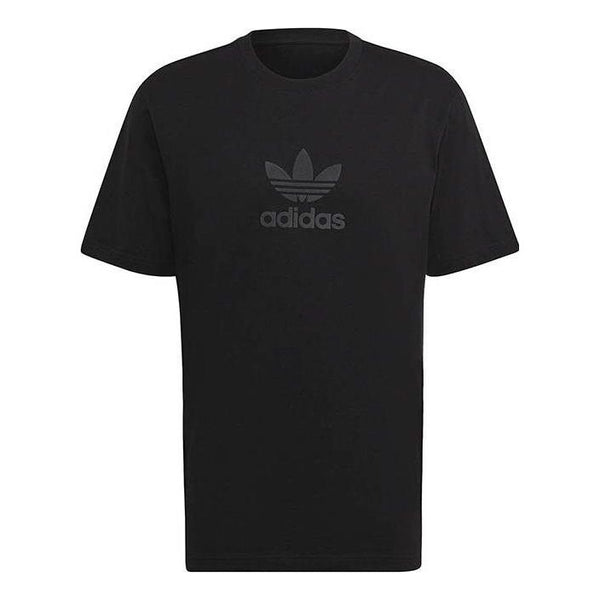 Футболка adidas originals Solid Color Logo Round Neck Short Sleeve Black, черный