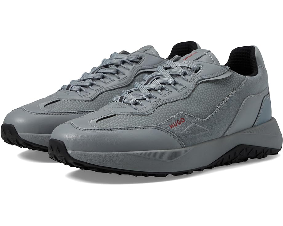 Кроссовки HUGO Kane Mix Material Run Sneaker, цвет Stone Grey кроссовки hugo kane running sneaker цвет open grey