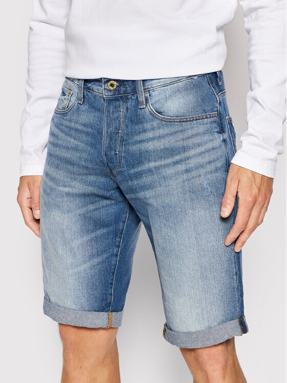 

Джинсовые шорты прямого кроя G-Star Raw, синий