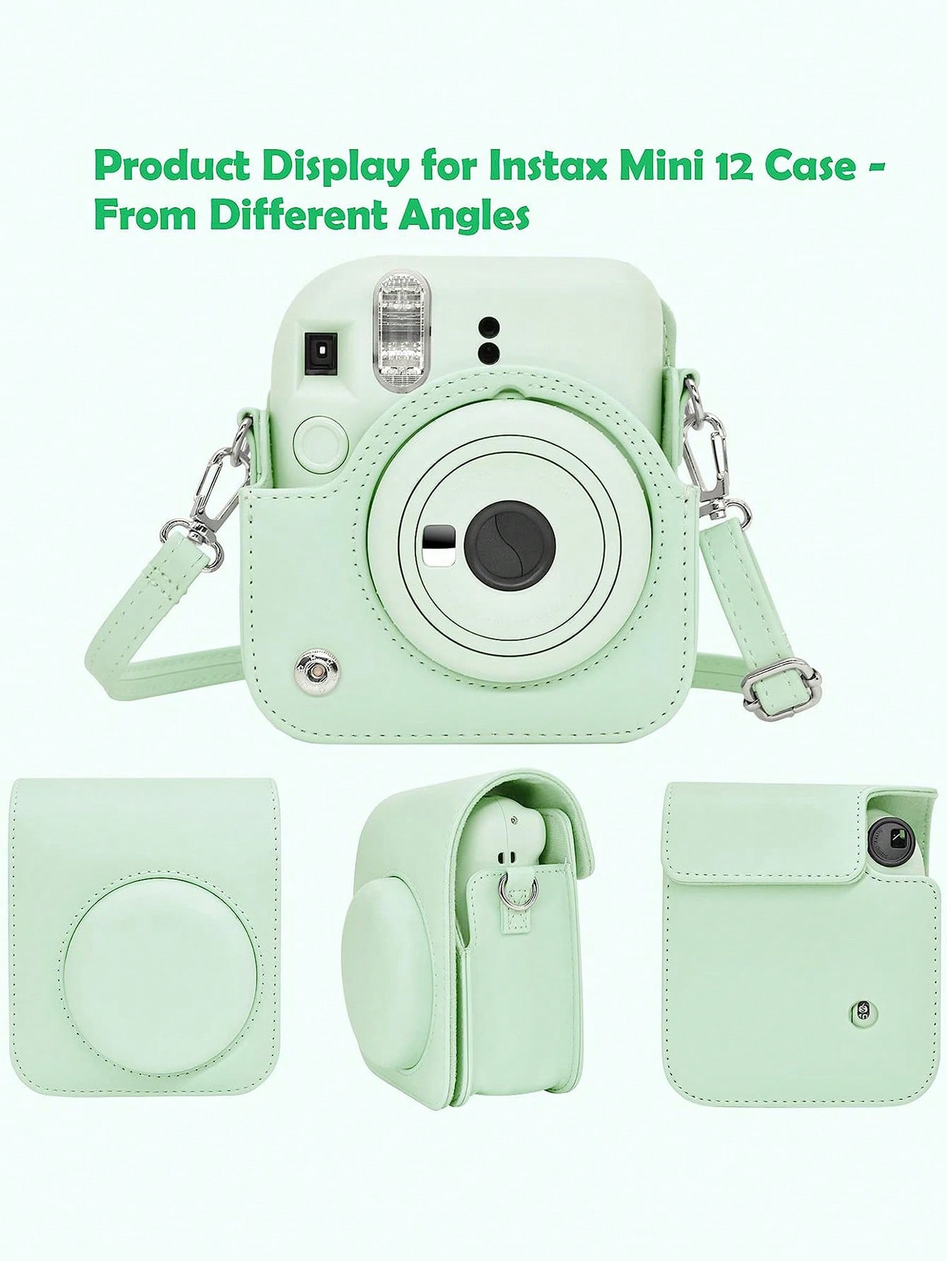 набор instax mini 12 clay white bundle box Чехол Instant Mini 12, зеленый