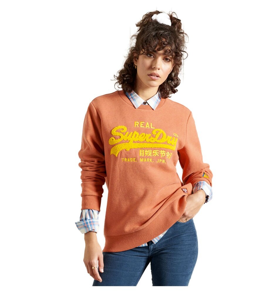 

Толстовка Superdry Vintage Logo Chenille Crew, оранжевый
