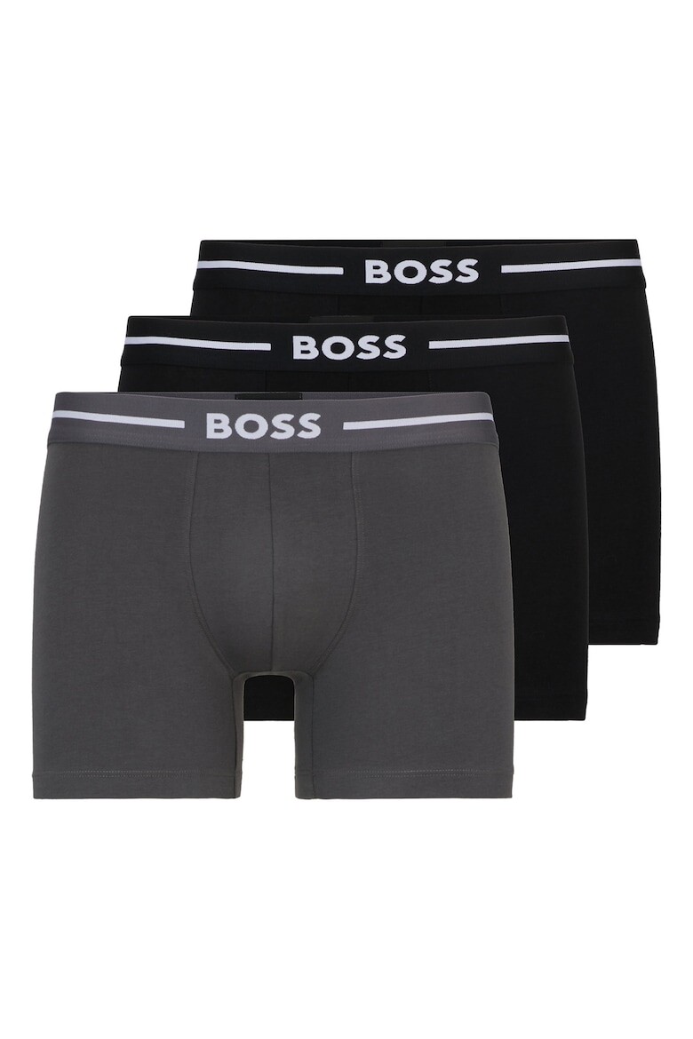 

Боксеры с логотипом на поясе - 3 пары Boss, черный