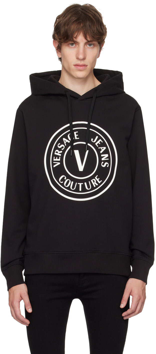 

Черный худи с V-образной эмблемой Versace Jeans Couture