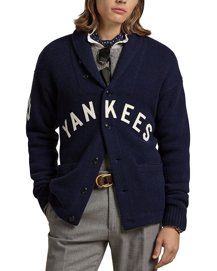 

Джемпер-кардиган Polo Ralph Lauren из смесовой шерсти Yankees, синий